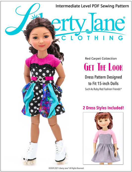 Get The Look Dress Pattern For 15" Ruby Red Fashion Friends Dolls
