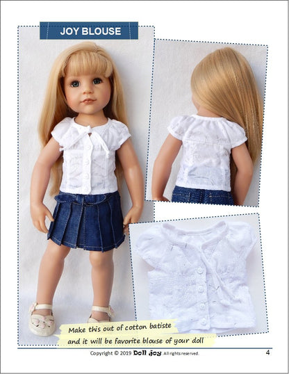 Joy Blouse Pattern for 19" Gotz Dolls