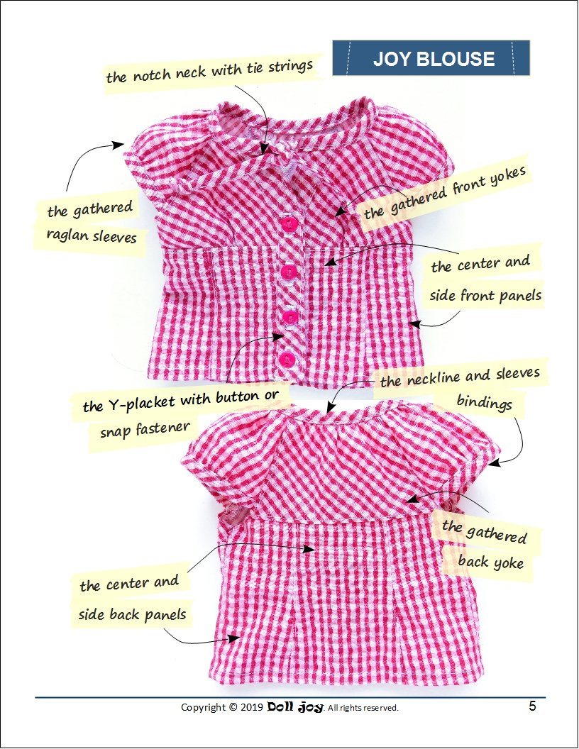 Joy Blouse Pattern for 19" Gotz Dolls