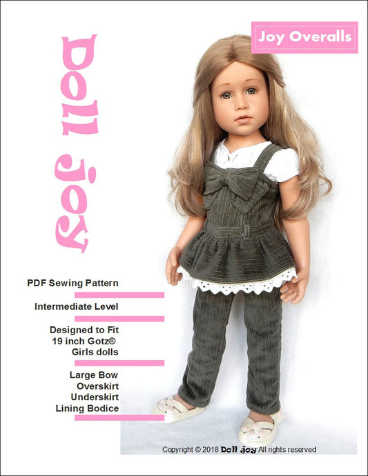 Joy Overalls Pattern for 19" Gotz Dolls