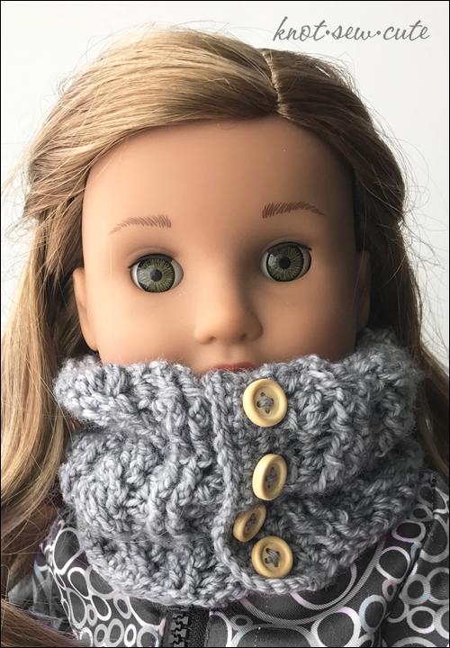 Cabled Cowl 18" Doll Crochet Pattern