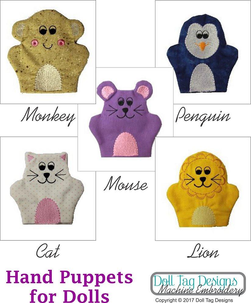 Hand Puppets for Dolls Machine Embroidery Designs