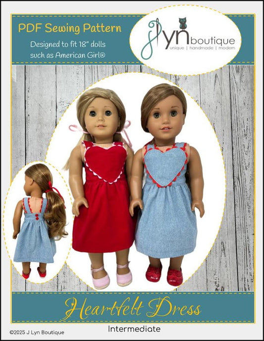 Heartfelt Dress 18" Doll Clothes Pattern