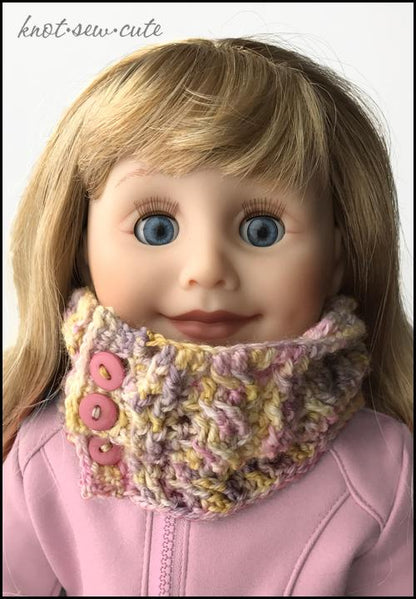 Cabled Cowl 18" Doll Crochet Pattern