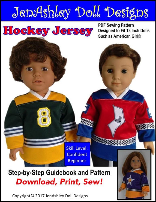 Hockey Jersey 18" Doll Clothes Pattern
