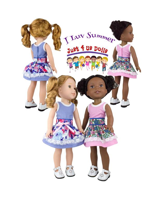 I Luv Summer 14.5" Doll Clothes Pattern