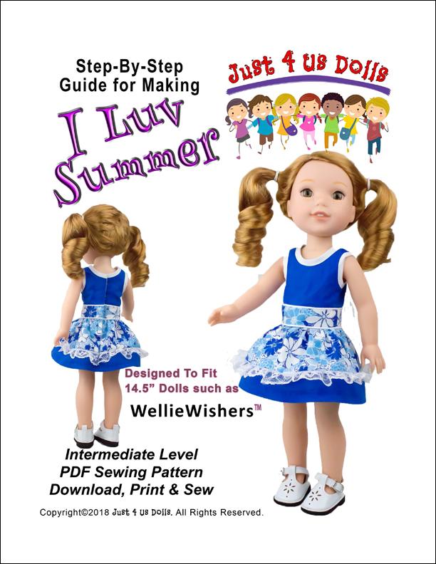 I Luv Summer 14.5" Doll Clothes Pattern