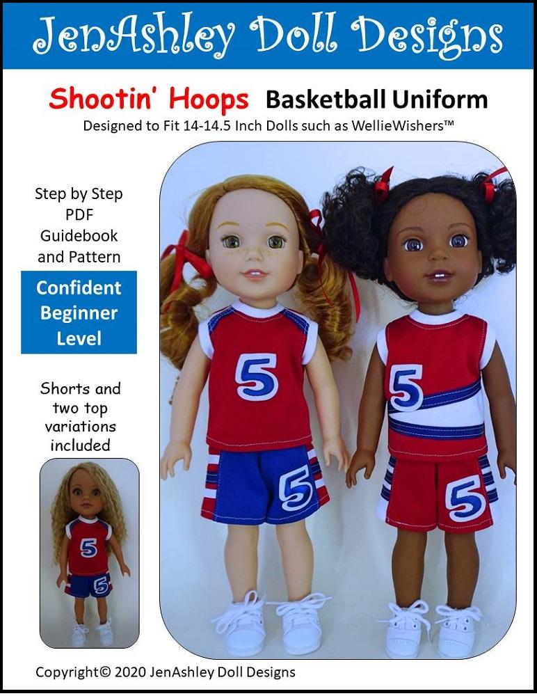 Shootin' Hoops Basketball Uniform 14-14.5" Doll Clothes Pattern
