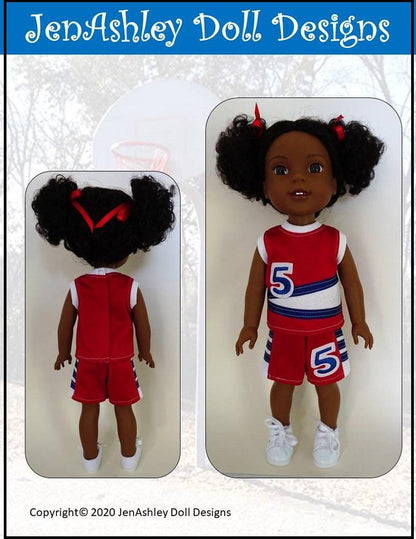 Shootin' Hoops Basketball Uniform 14-14.5" Doll Clothes Pattern