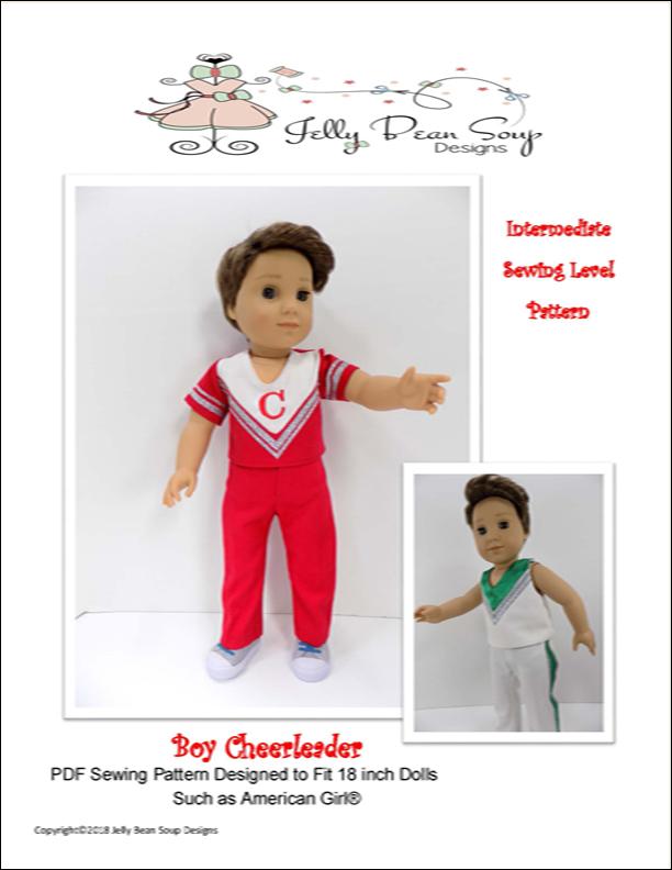 Boy Cheerleader 18" Doll Clothes Pattern