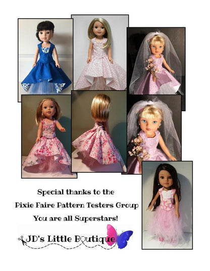 Lettie Dress 14" - 14.5" Doll Clothes Pattern