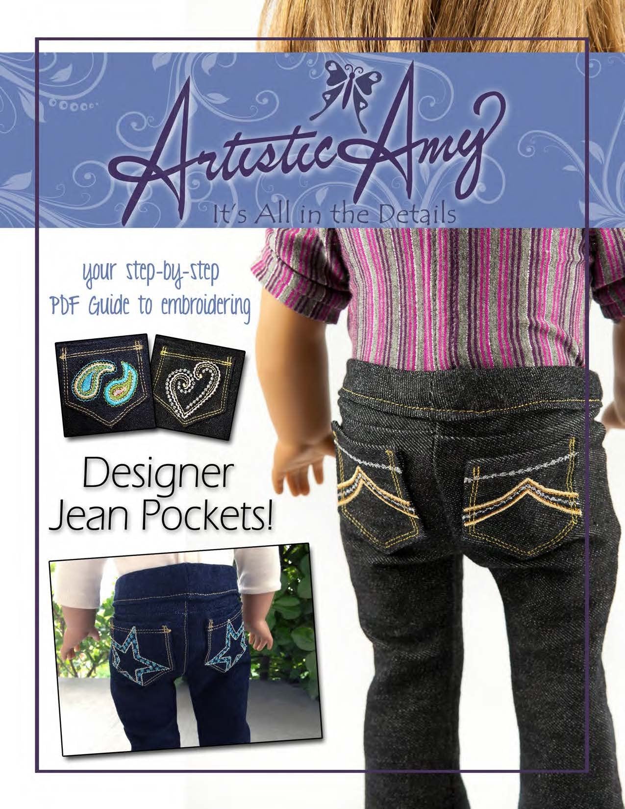 Designer Jean Pockets Machine Embroidery Designs