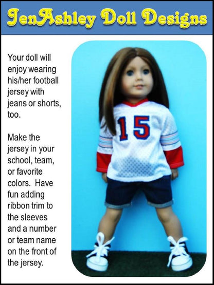 Relaxed Fit Football Jersey and Shoulder Pads 18" Doll Clothes
