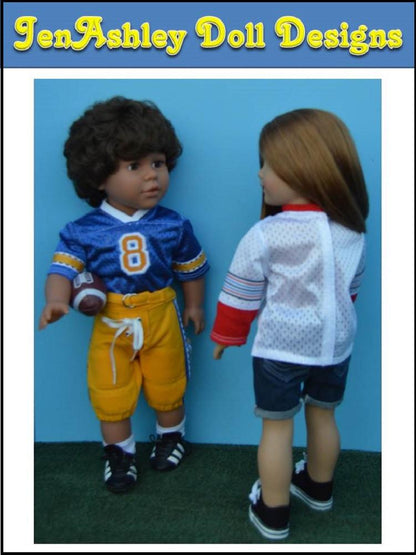 Relaxed Fit Football Jersey and Shoulder Pads 18" Doll Clothes