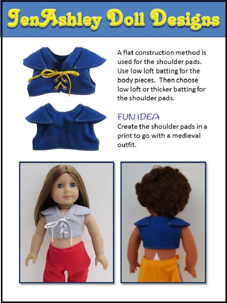 Relaxed Fit Football Jersey and Shoulder Pads 18" Doll Clothes