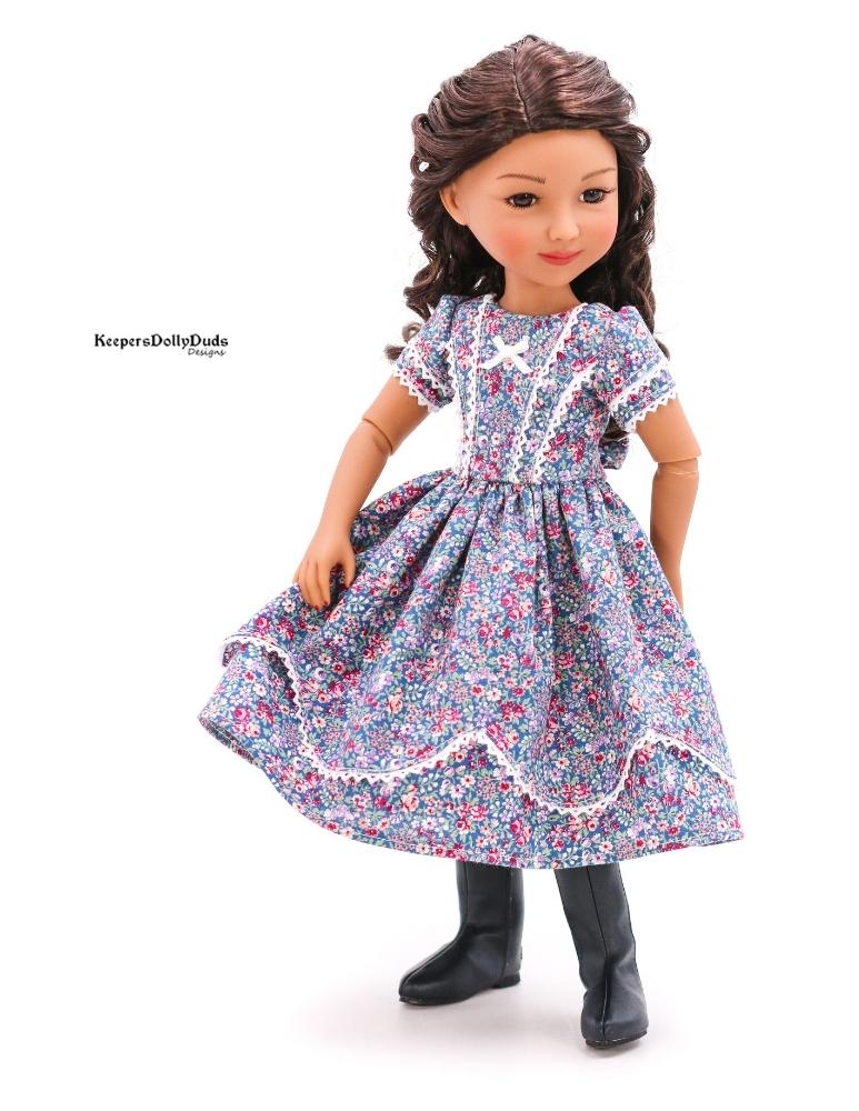 1850's Girls Dress Pattern For 15" Ruby Red Fashion Friends Dolls