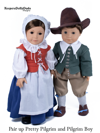 Pilgrim Boy 18" Doll Clothes Pattern