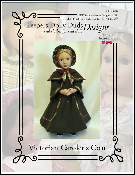 Victorian Caroler's Coat and Bonnet For A Girl For All Time Dolls