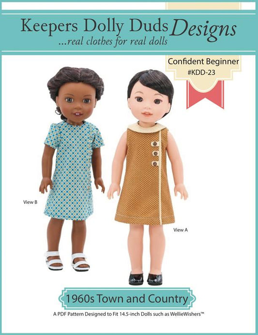 1960s Town and Country Dress 14.5" Doll Clothes Pattern