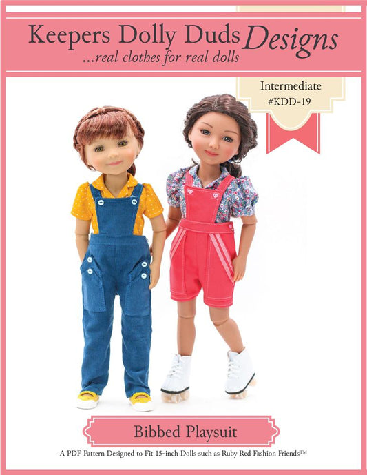 Bibbed Playsuit Pattern For 15" Ruby Red Fashion Friends