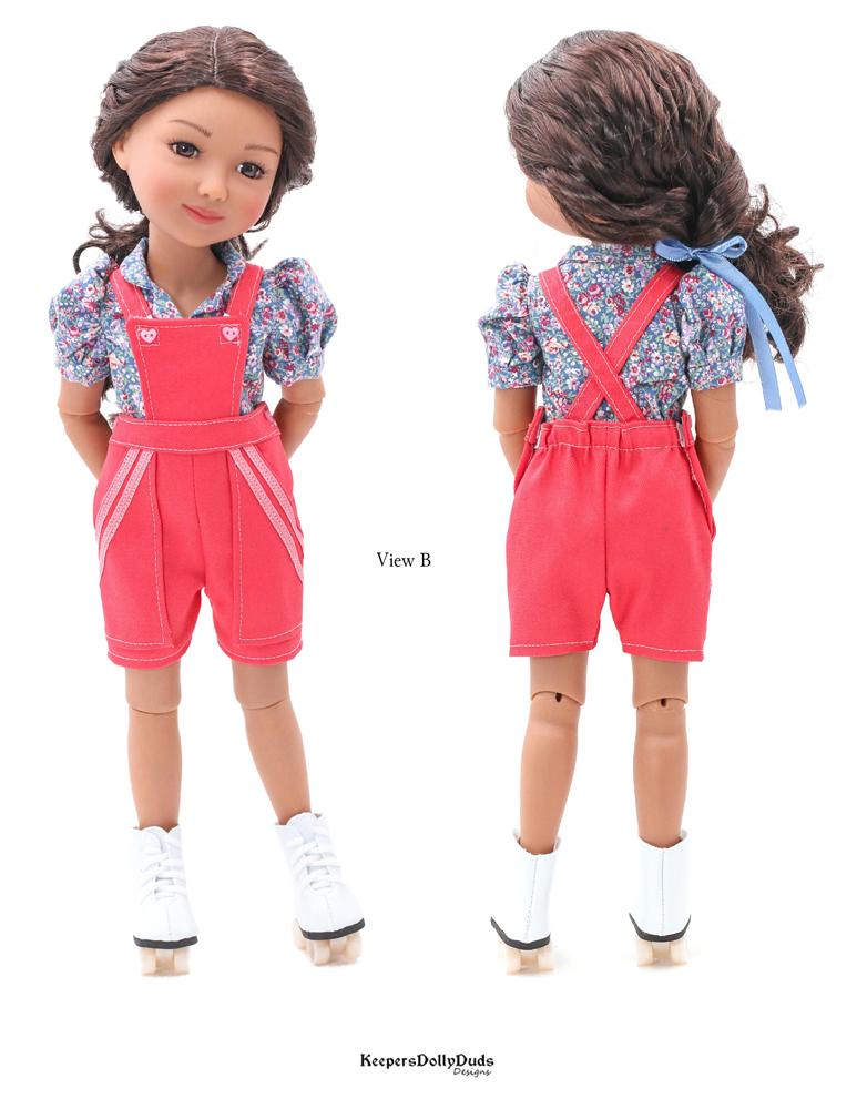 Bibbed Playsuit Pattern For 15" Ruby Red Fashion Friends