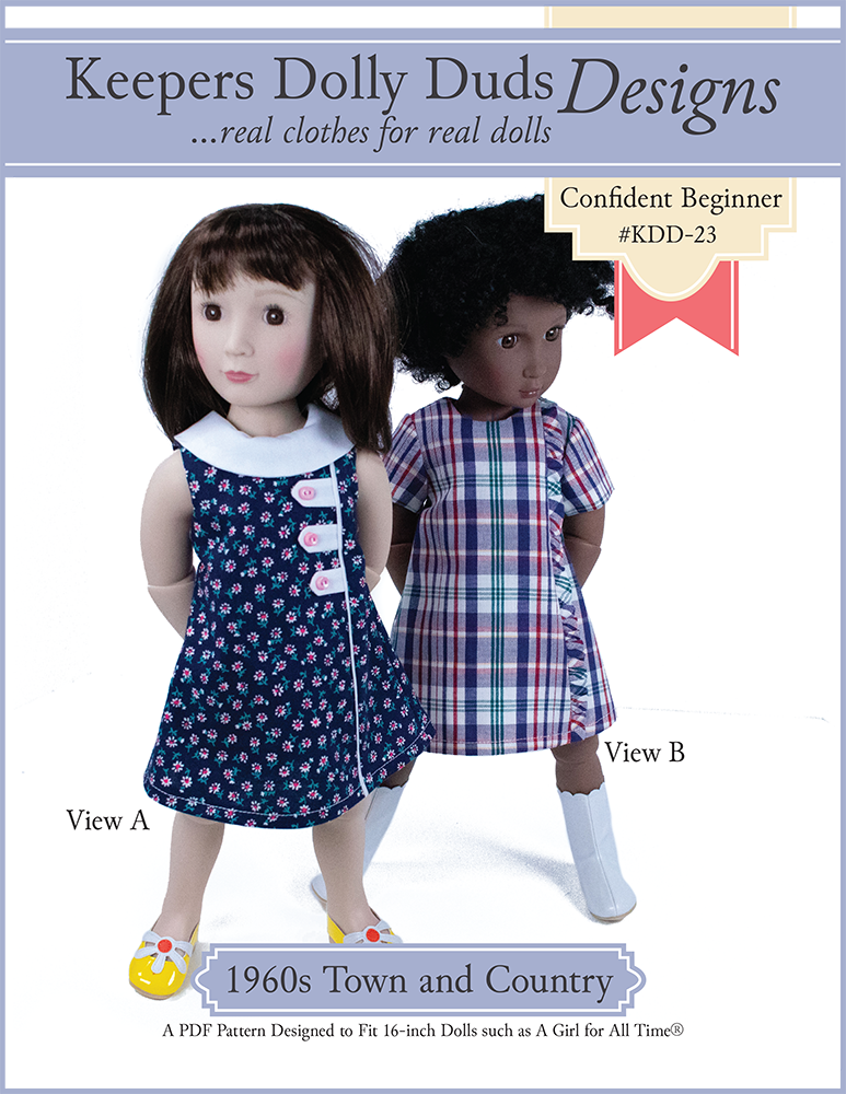 1960s Town and Country Dress Pattern For A Girl For All Time Dolls
