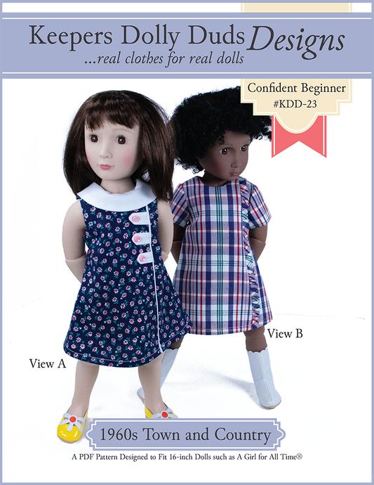 1960s Town and Country Dress Pattern For A Girl For All Time Dolls