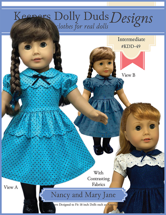 Nancy and Mary Jane 18" Doll Clothes Pattern