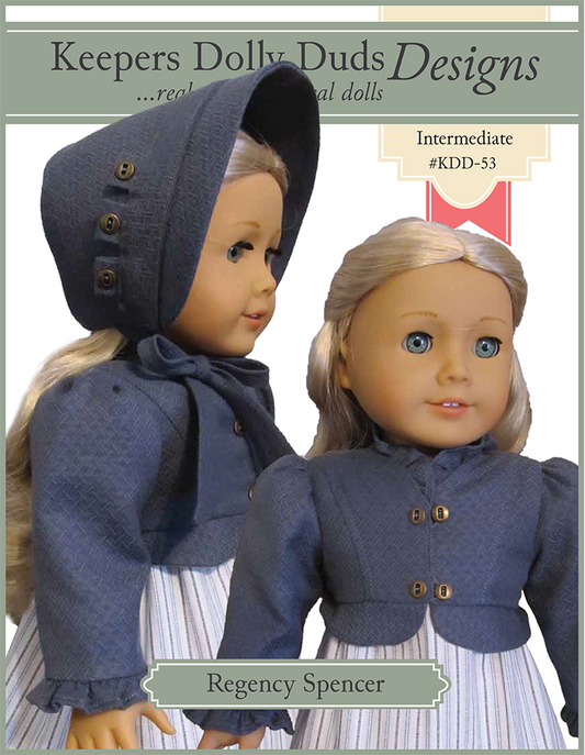 Regency Spencer Jacket and Bonnet Set 18" Doll Clothes Pattern