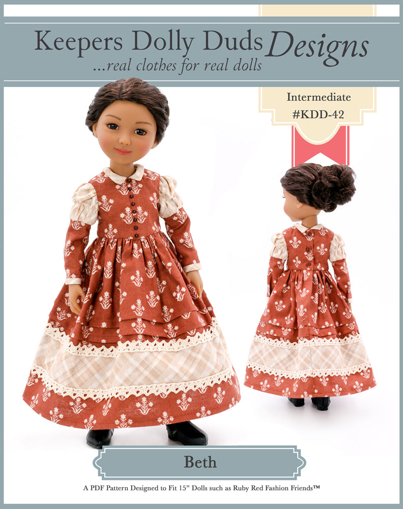 Beth Pattern For 15" Ruby Red Fashion Friends Dolls
