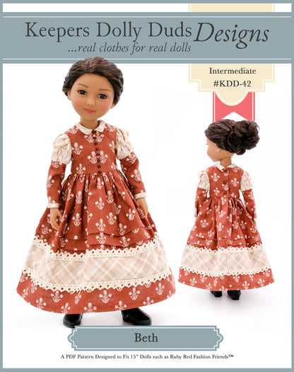 Beth Pattern For 15" Ruby Red Fashion Friends Dolls