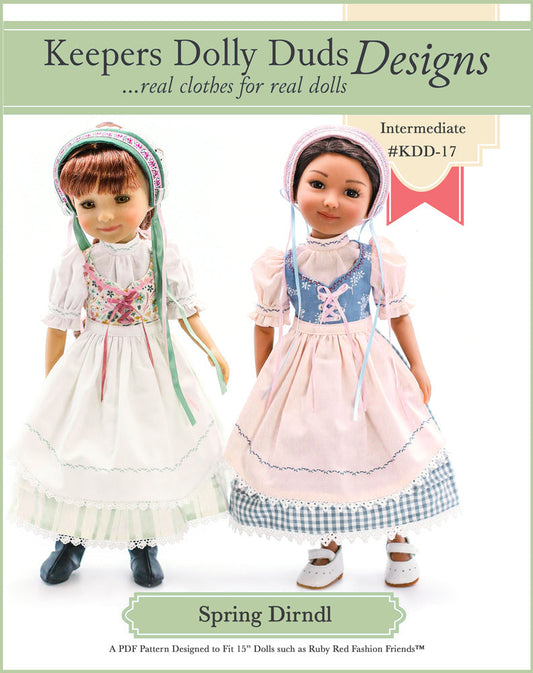 Spring Dirndl Pattern for 15" Ruby Red Fashion Friends Dolls
