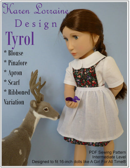 Tyrol 16" Doll Clothes Pattern For A Girl For All Time Dolls
