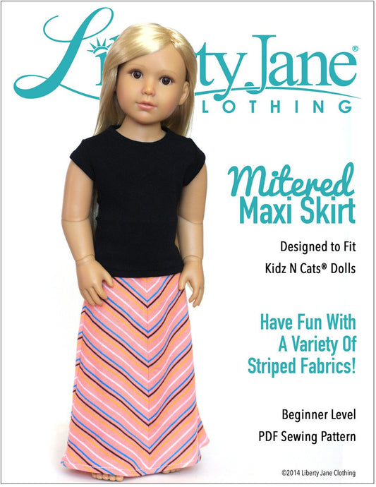 Mitered Maxi Skirt Pattern for Kidz N Cats Dolls