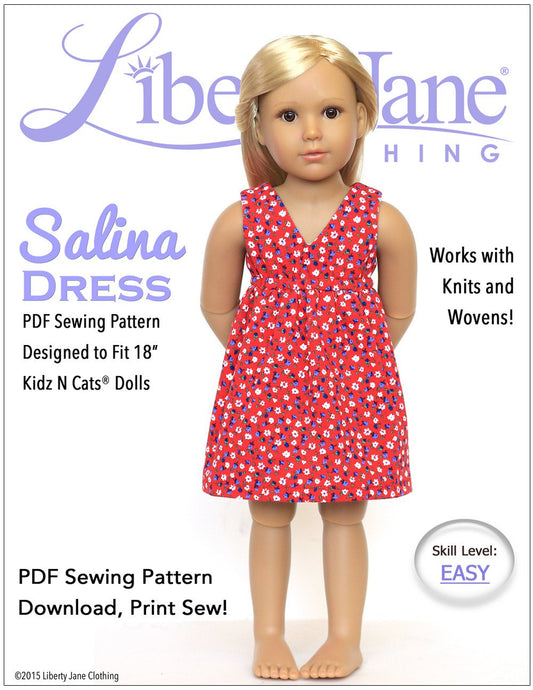 Salina Dress Pattern for Kidz N Cats Dolls