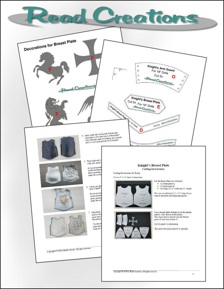 Knight's Armor 18" Doll Clothes Pattern