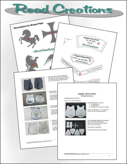 Knight's Armor 18" Doll Clothes Pattern