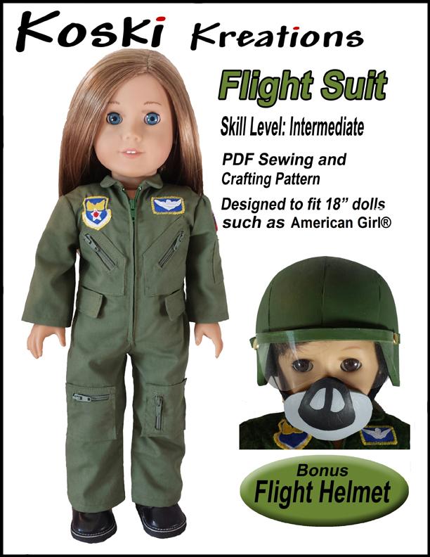 Flight Suit 18" Doll Clothes Pattern