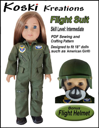 Flight Suit 18" Doll Clothes Pattern
