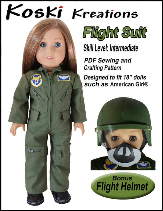 Flight Suit 18" Doll Clothes Pattern