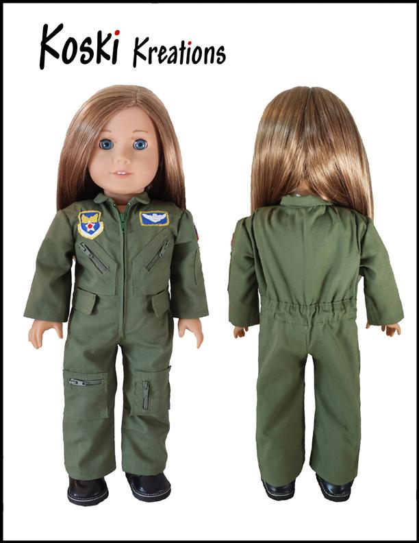 Flight Suit 18" Doll Clothes Pattern