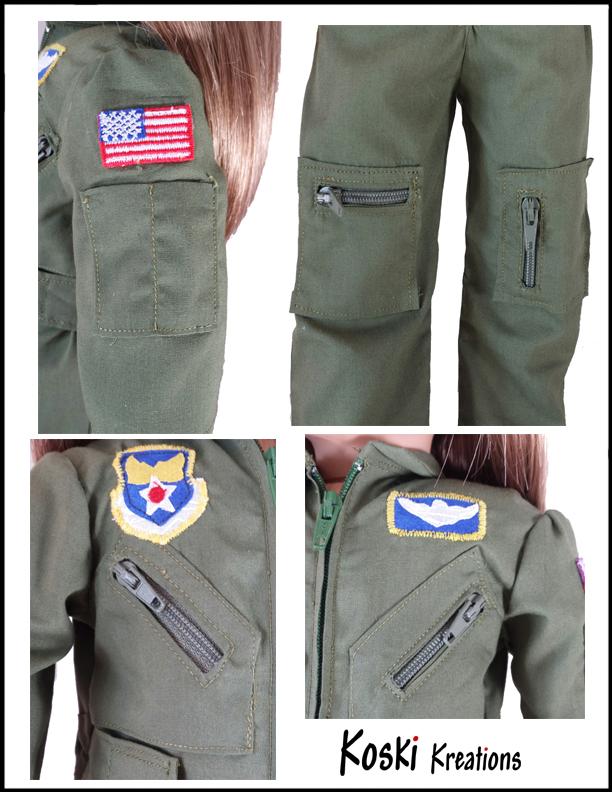 Flight Suit 18" Doll Clothes Pattern