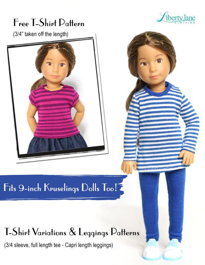 FREE T-Shirt Pattern For 11-1/2" Fashion Dolls