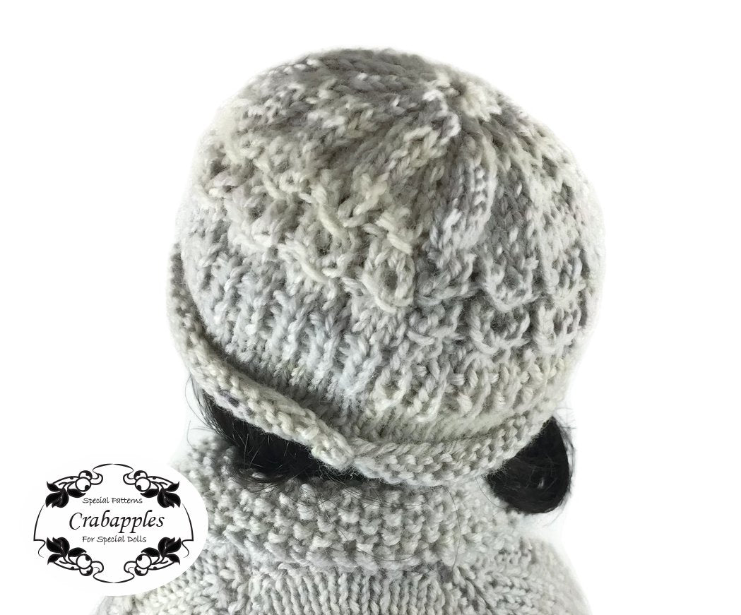 Eyelet Cable Hat Knitting Pattern for Little Darling Dolls