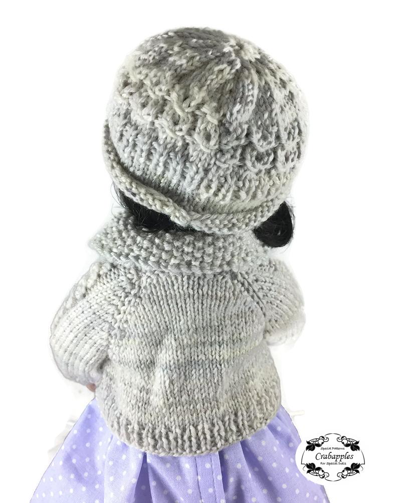 Eyelet Cable Hat Knitting Pattern for Little Darling Dolls