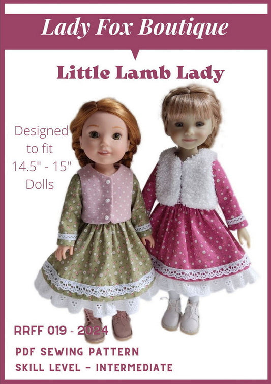 Little Lamb Lady 14.5-15 Inch Doll Clothes Pattern