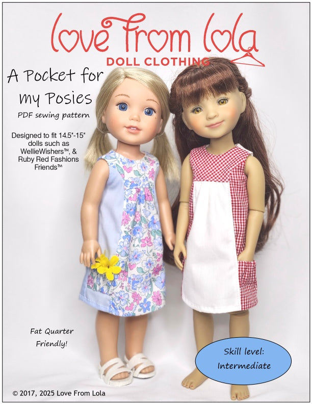 A Pocket For My Posies 14.5-15" Doll Clothes Pattern