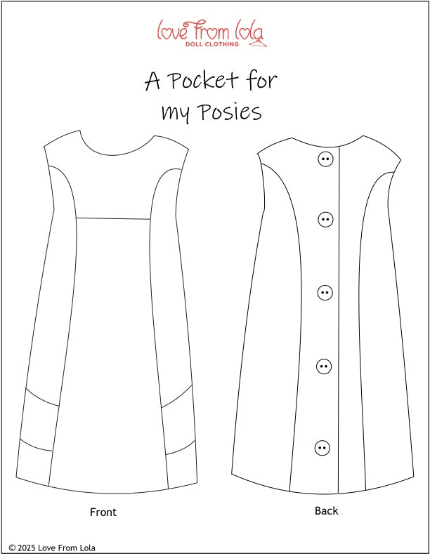 A Pocket For My Posies 14.5-15" Doll Clothes Pattern