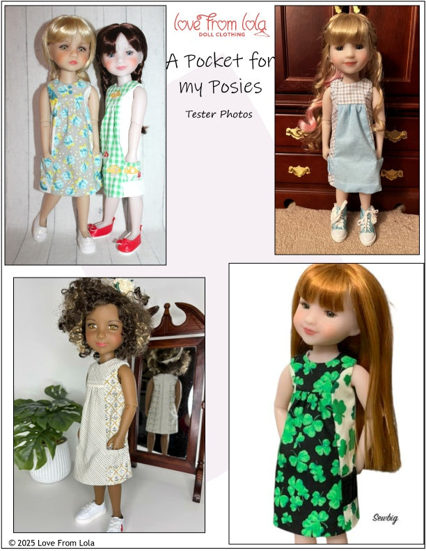A Pocket For My Posies 14.5-15" Doll Clothes Pattern