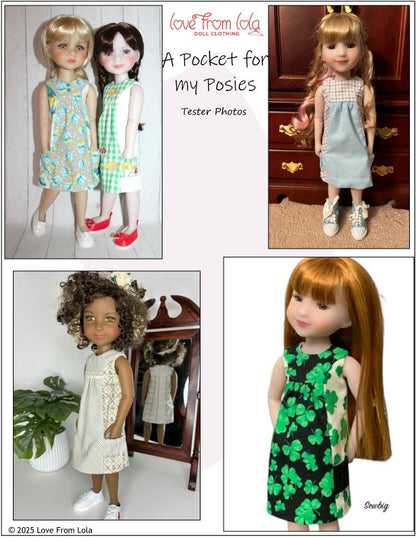 A Pocket For My Posies 14.5-15" Doll Clothes Pattern